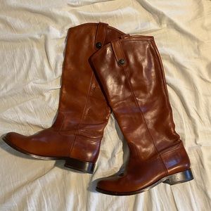 Frye Melissa Button Riding Boots Brown Leather 7